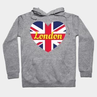 London England UK British Flag Heart Hoodie